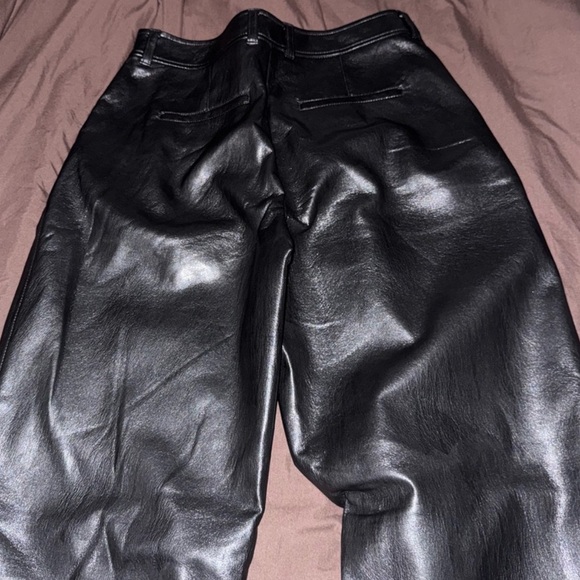 Babaton black faux leather Straight-Leg Pants - Picture 2 of 4